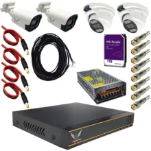 سیستم امنیتی کامل دوربین مداربسته رایمون مدل 5 مگاپیکسل کد PAC-AHD-5M-4C-15