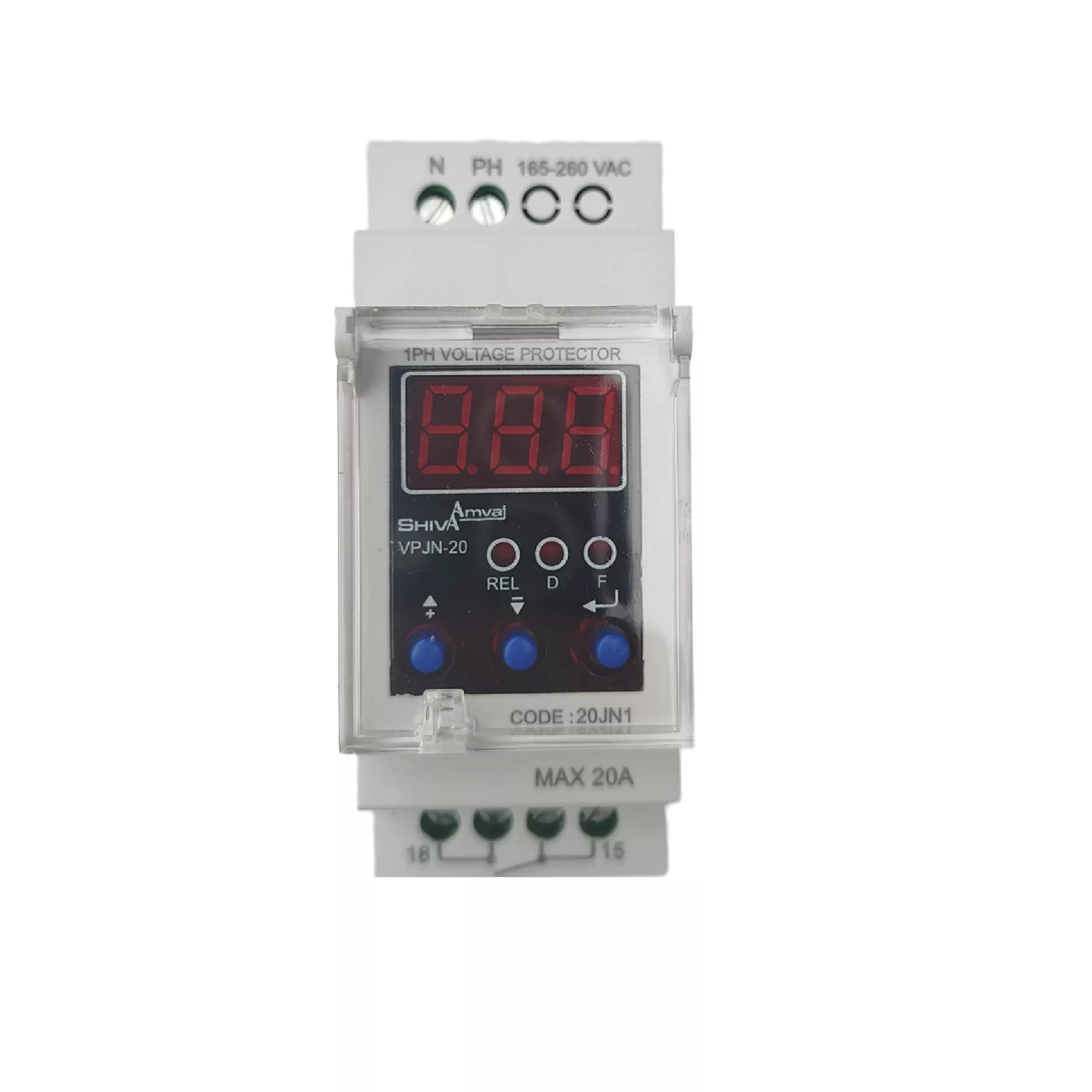 محافظ ولتاژ شیوا امواج مدل دیجیتالی VPJN-20 کد 20JN1 بسته چهار عددی