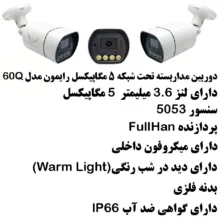 دوربین مداربسته تحت شبکه رایمون مدل 5 مگاپیکسل کد 60Q بسته دو عددی