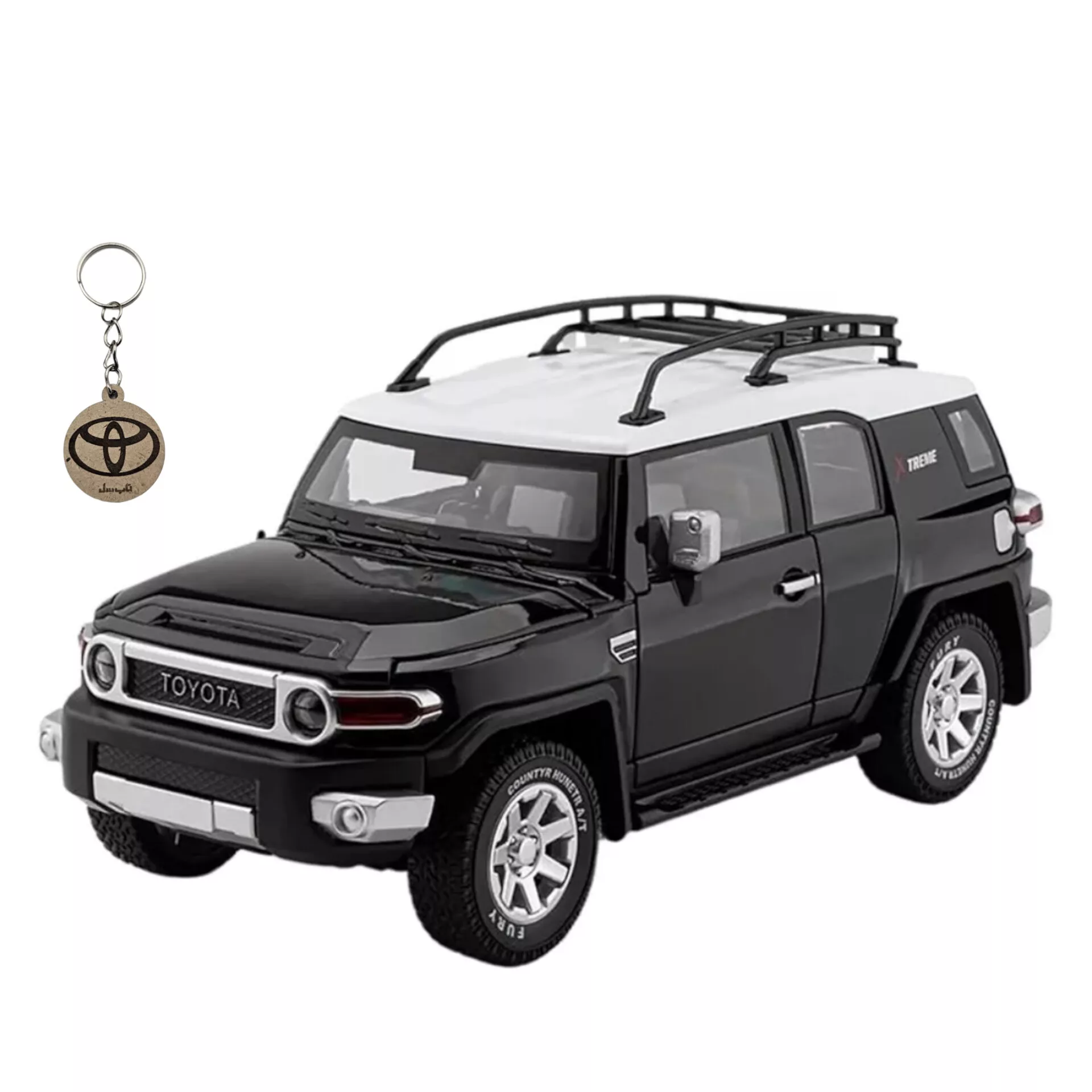 ماکت ماشین ناب سل مدل تویوتا اف جی کروز فلزی TOYOTA FJ CRUISERبه همراه جاسوییچی