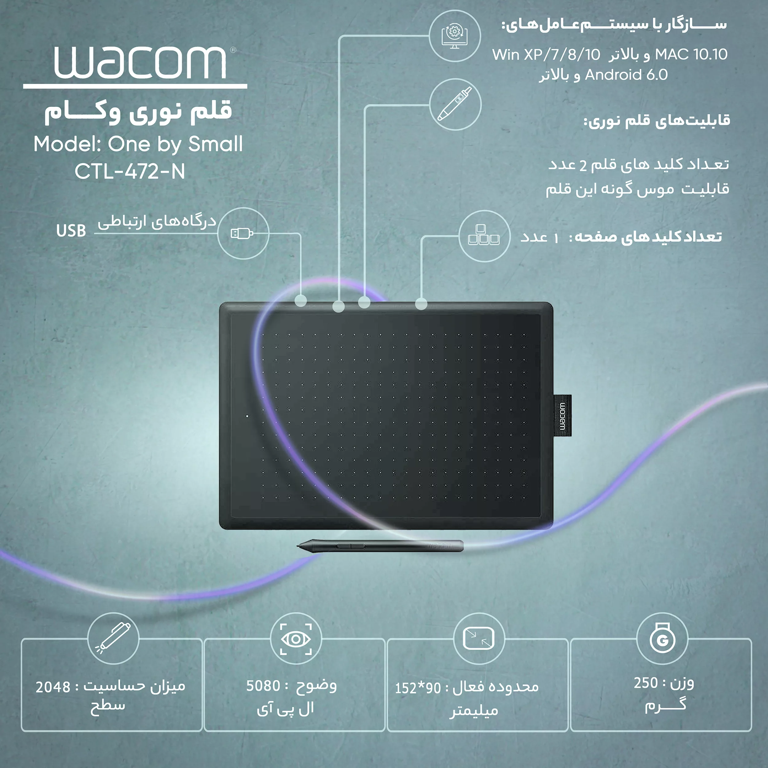 قلم نوری وکام مدل One by Small CTL-472-N