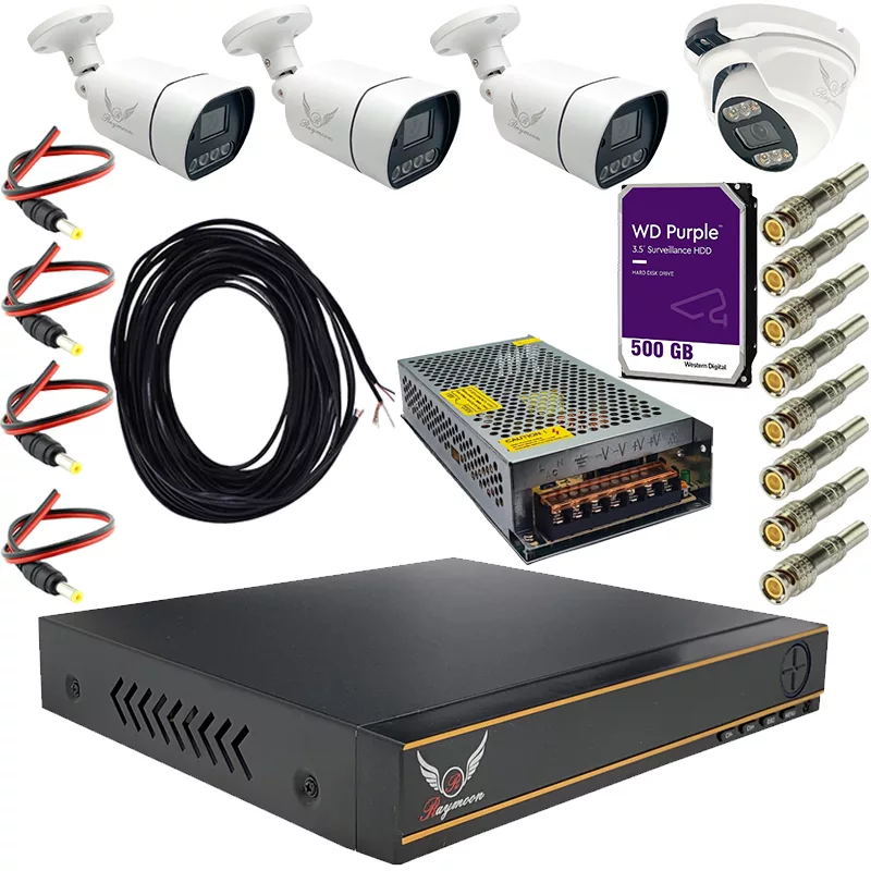 پک سیستم امنیتی دوربین مداربسته رایمون مدل 2 مگاپیکسل کد RP-2MP-4C04