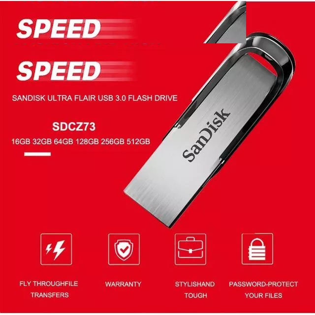 فلش مموری سن دیسک مدل Ultra Flair CZ73 ظرفیت 32 گیگابایت بسته 5 عددی