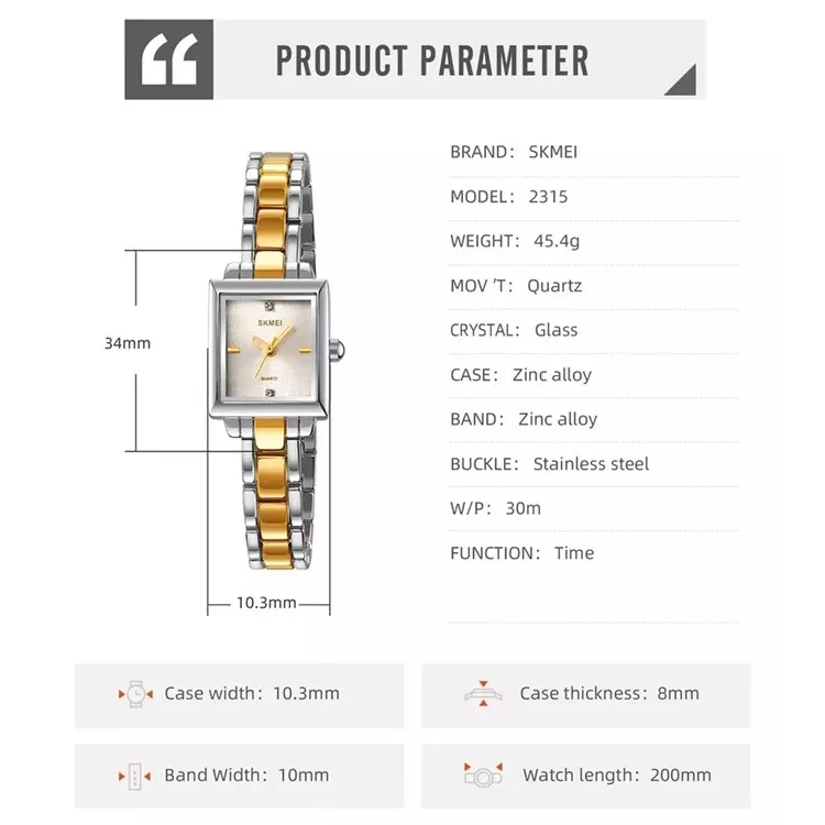 ساعت مچی عقربه ای زنانه اسکمی مدل 2315GDSI