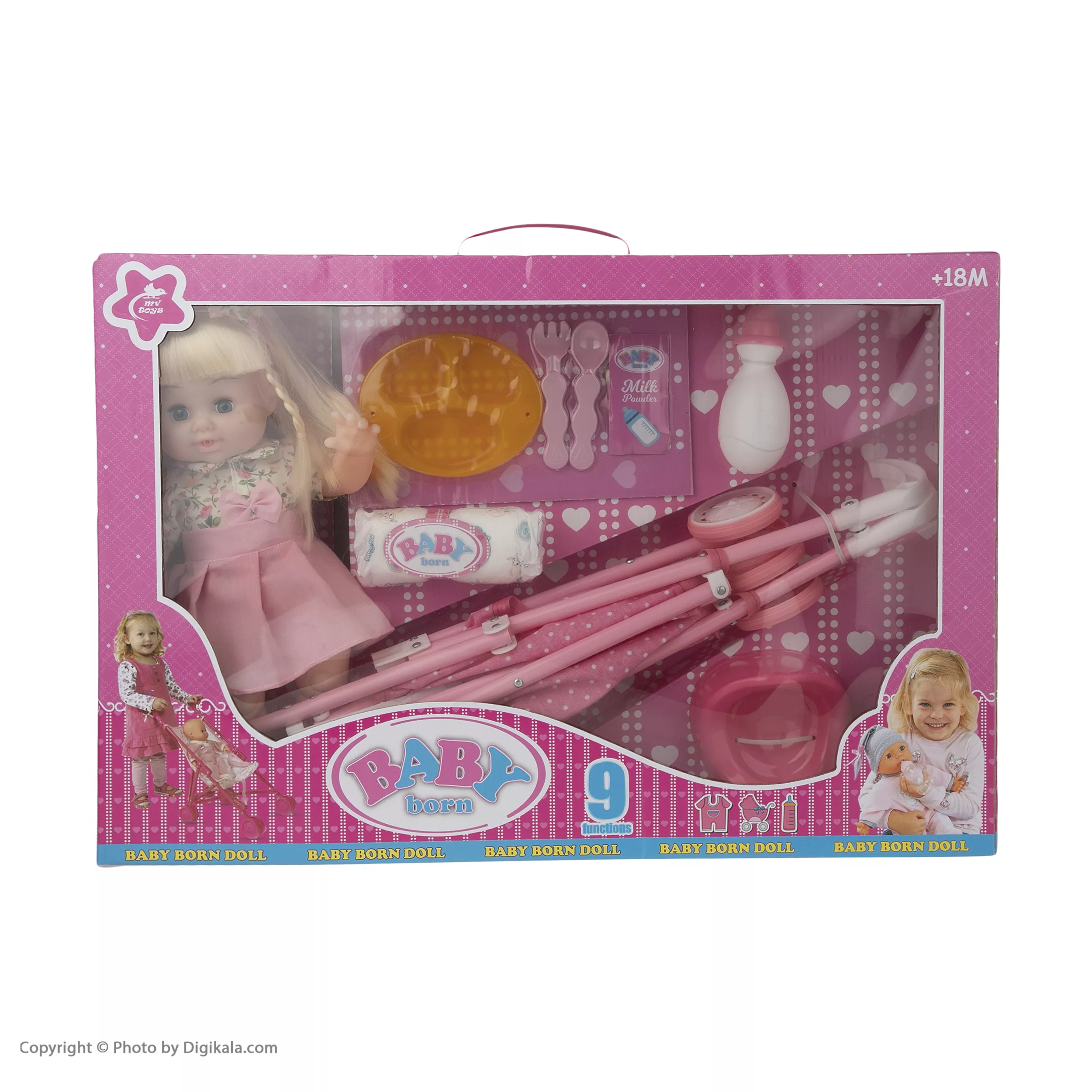 عروسک بیبی بورن طرح نوزاد مدل VSD20-1 ارتفاع 35 سانتی متر