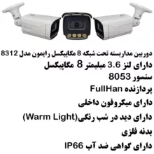 دوربین مداربسته تحت شبکه رایمون مدل 8 مگاپیکسل کد 8312 بسته دو عددی