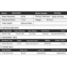 ساعت مچی عقربهای کوارتز زنانه نیوی فورس مدل NF5056GNGN