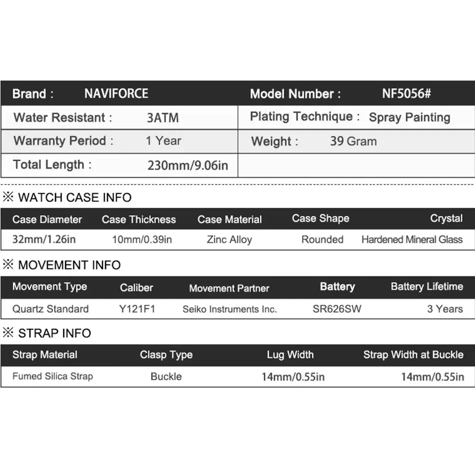 ساعت مچی عقربهای کوارتز زنانه نیوی فورس مدل NF5056GNGN