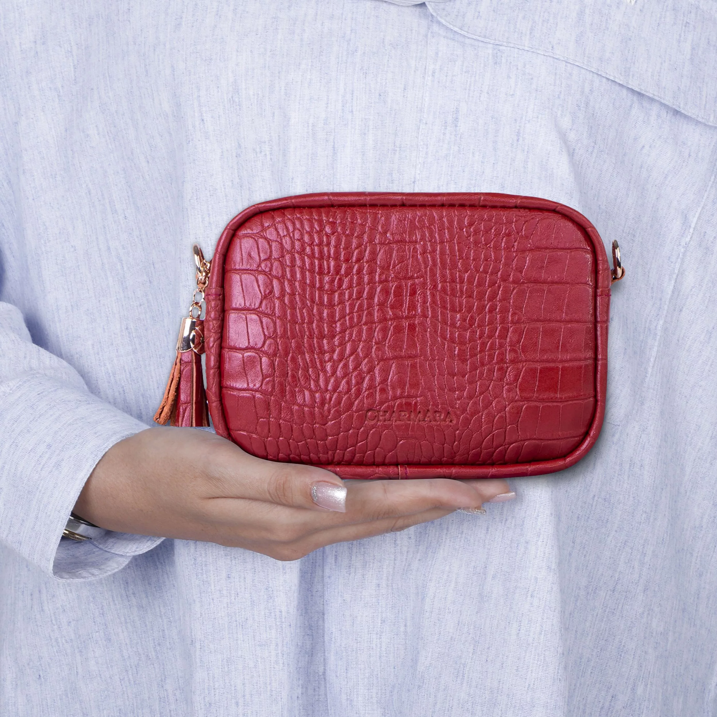 کیف دوشی زنانه چرم آرا مدل dj059 کد k