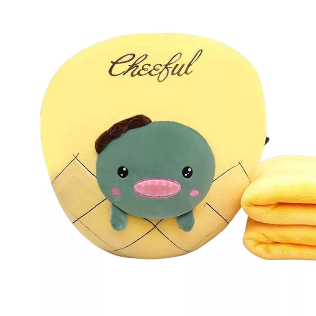 عروسک مدل آناناس بالشتی طرح دایناسور به همراه پتو کد A01 ارتفاع ۴۰ سانتی متر