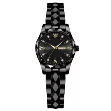 ساعت مچی عقربه‌ای زنانه مدل کوارتز کلاسیک دی دیت بند استیل طرح تراش الماسی کد C1.9