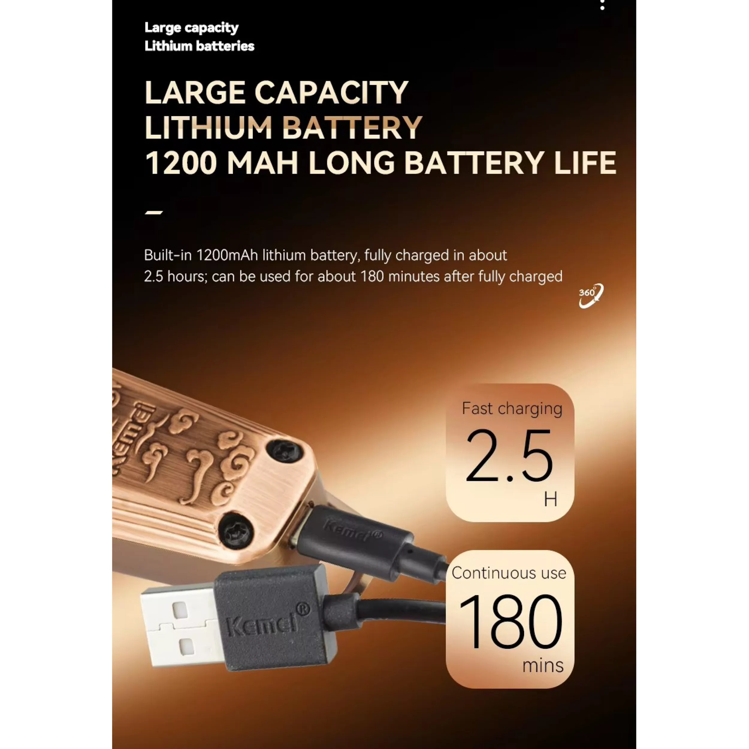 ماشین اصلاح موی سر و صورت شارژی کیمی مدل km-1576