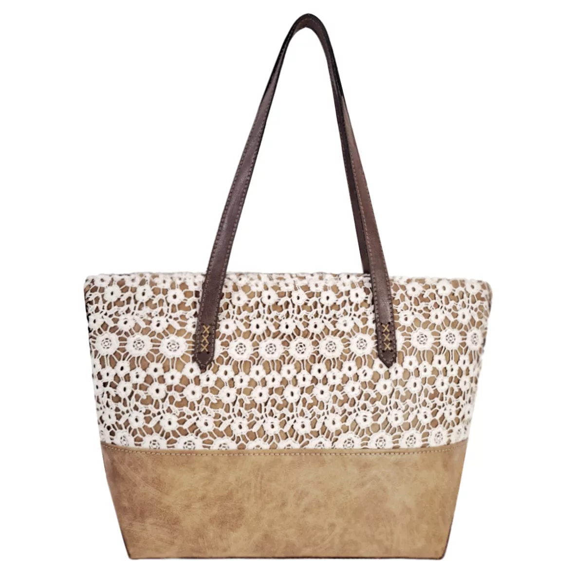 کیف رودوشی زنانه مدل گیپور و چرم