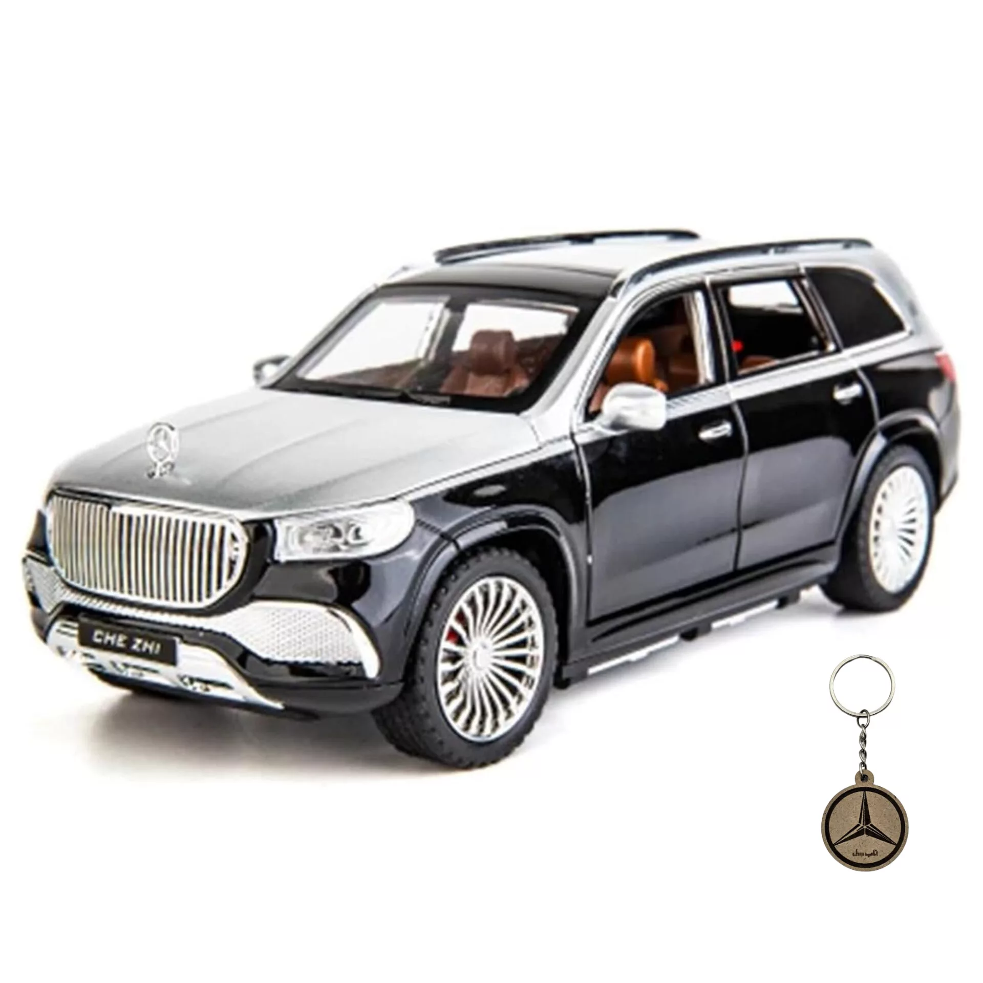 ماکت ماشین ناب سل مدل مرسدس بنز سقف کهکشانی فلزی موزیکال suv gla600 به همراه جاسوییچی