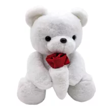 عروسک پولیشی ناب سل خرس طرح گل رز ارتفاع 40 سانتی متر