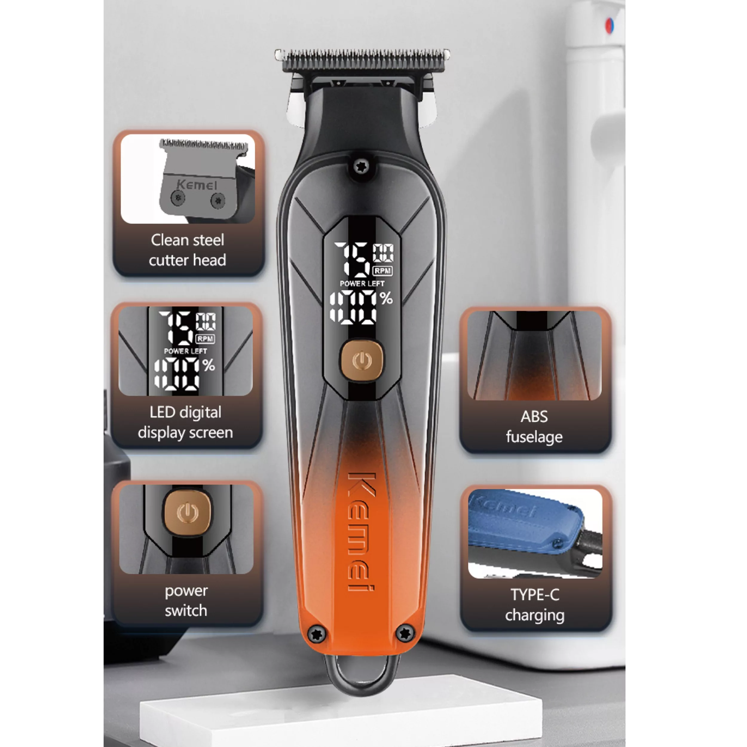 ماشین اصلاح موی سر و صورت شارژی کیمی مدل km-1741