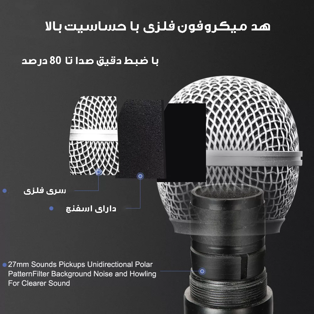 میکروفن بی سیم دستی مدل Cardiod-58