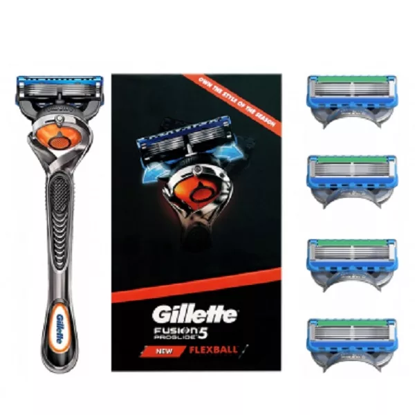 خود تراش ژیلت مدل fusion 5 proglide به همراه یدک مدل fusion 5 proglide بسته 4 عددی