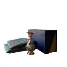 ست هدیه مدل گلدان مس و پرداز و رومیزی ترمه کد 0029
