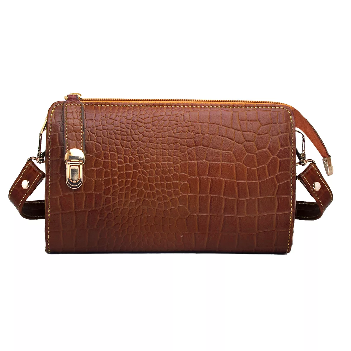 کیف رودوشی زنانه مدل چرم طبیعی کروکو