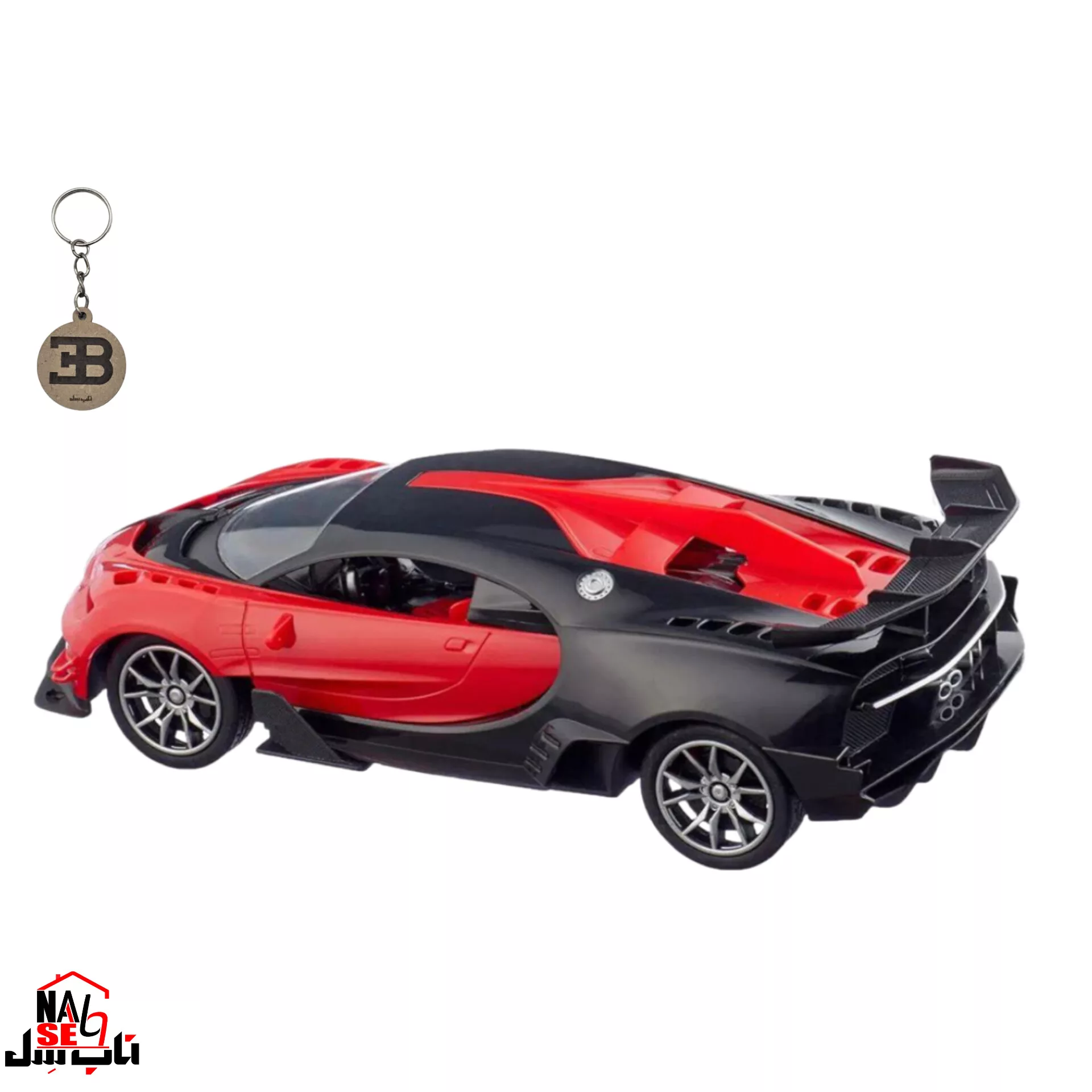 ماشین بازی کنترلی ناب سل مدل بوگاتی شارژی به همراه جاسوییچی