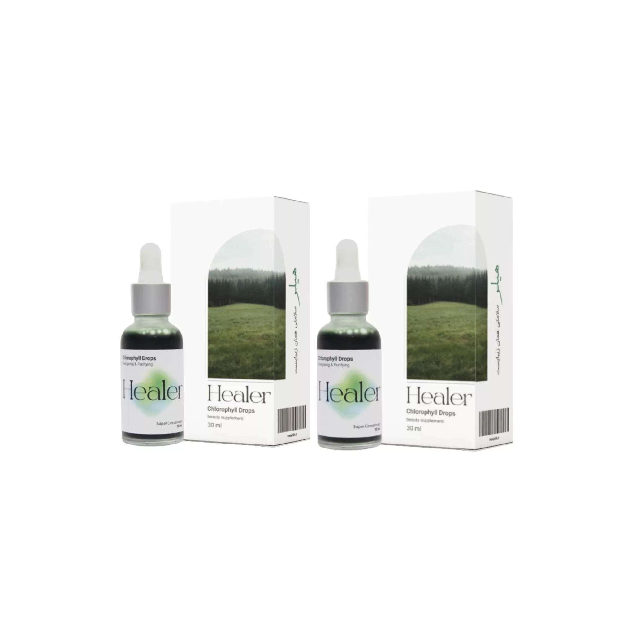 کلروفیل مایع مخصوص پوست هیلر مدل 011 حجم 30 میلی لیتر مجموعه 2 عددی