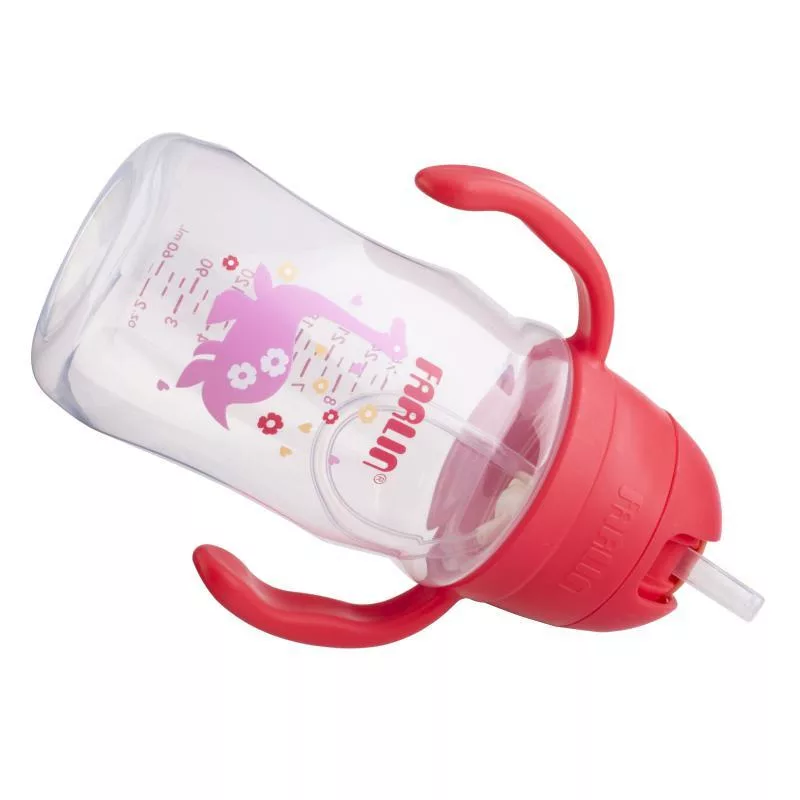 لیوان آبمیوه خوری کودک فارلین مدل نی دار سوپاپ دار کد AG-10021