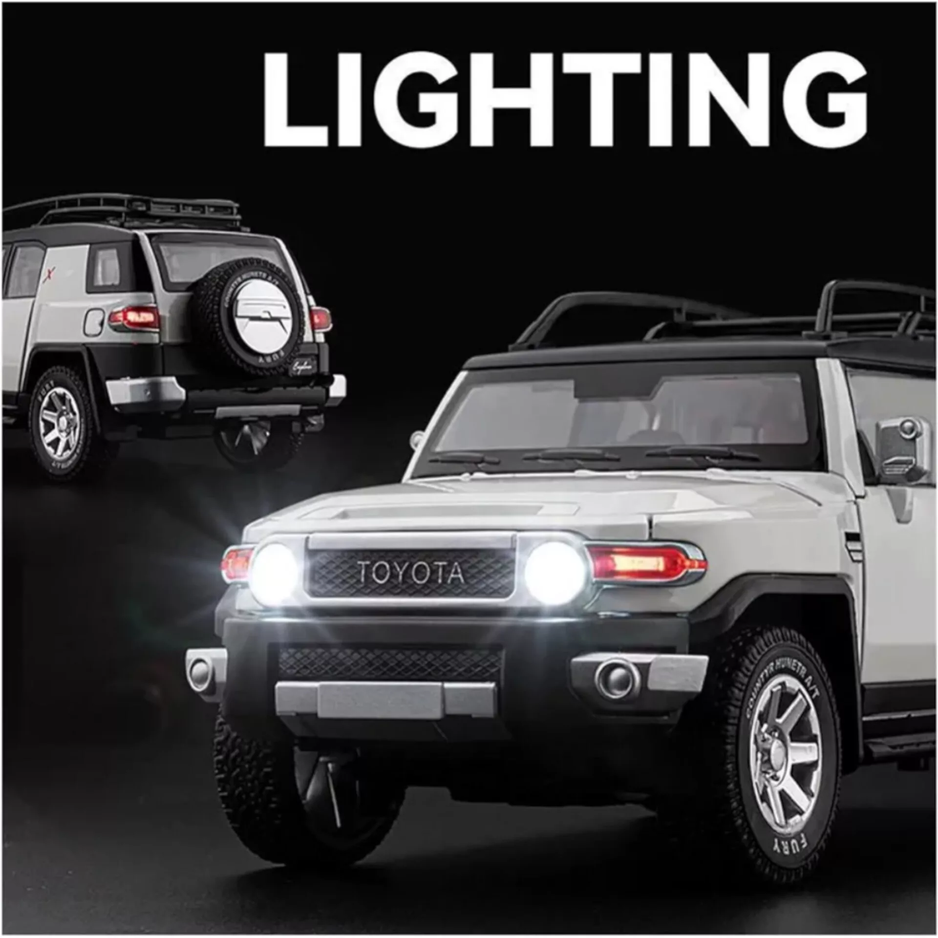 ماکت ماشین ناب سل مدل تویوتا اف جی کروز فلزی TOYOTA FJ CRUISERبه همراه جاسوییچی