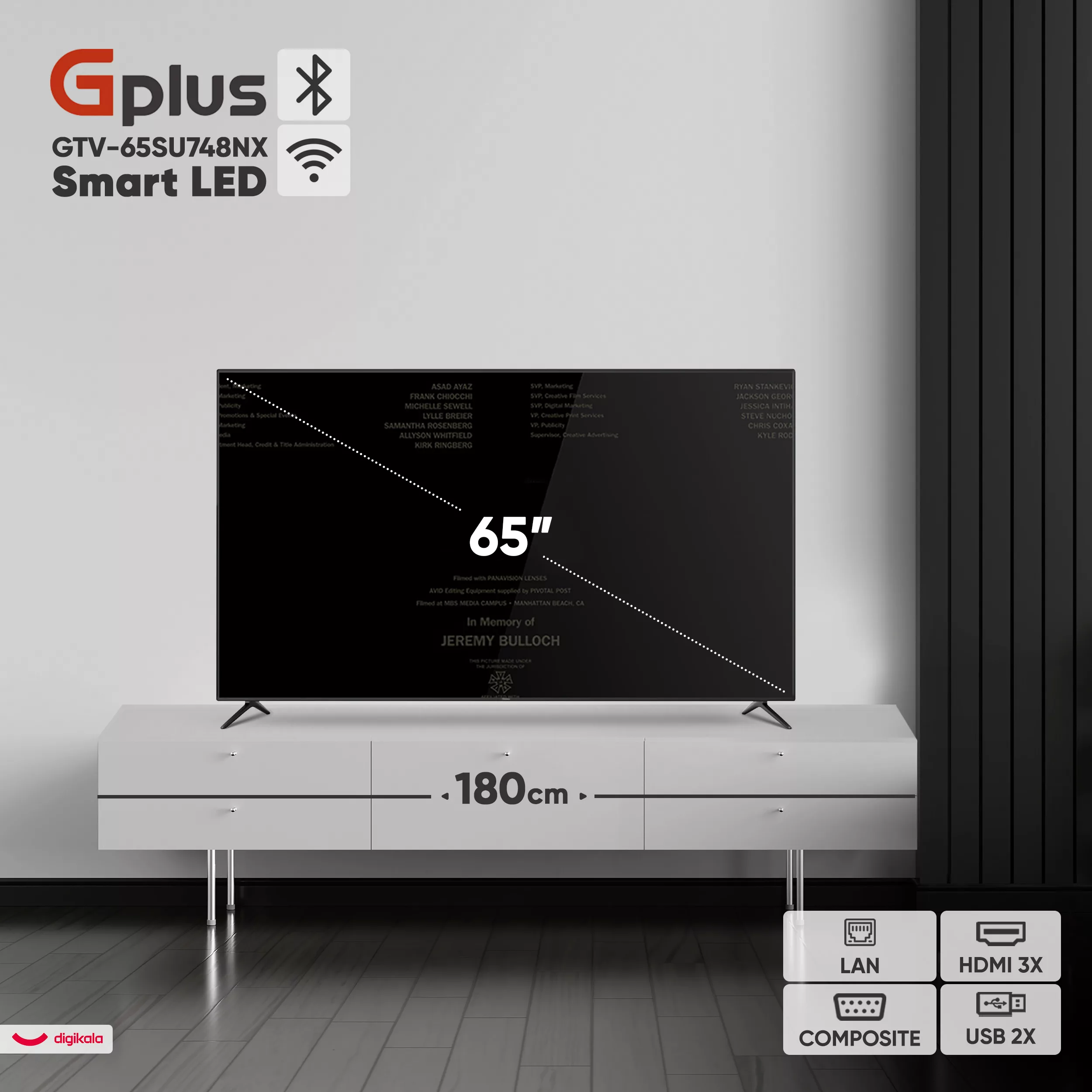 تلویزیون 65 اینچ ال ای دی هوشمند جی پلاس مدل GTV-65SU748NX