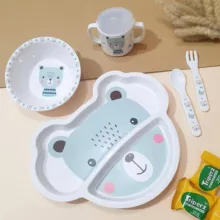 ظرف غذا کودک طرح خرس مجموعه 5 عددی