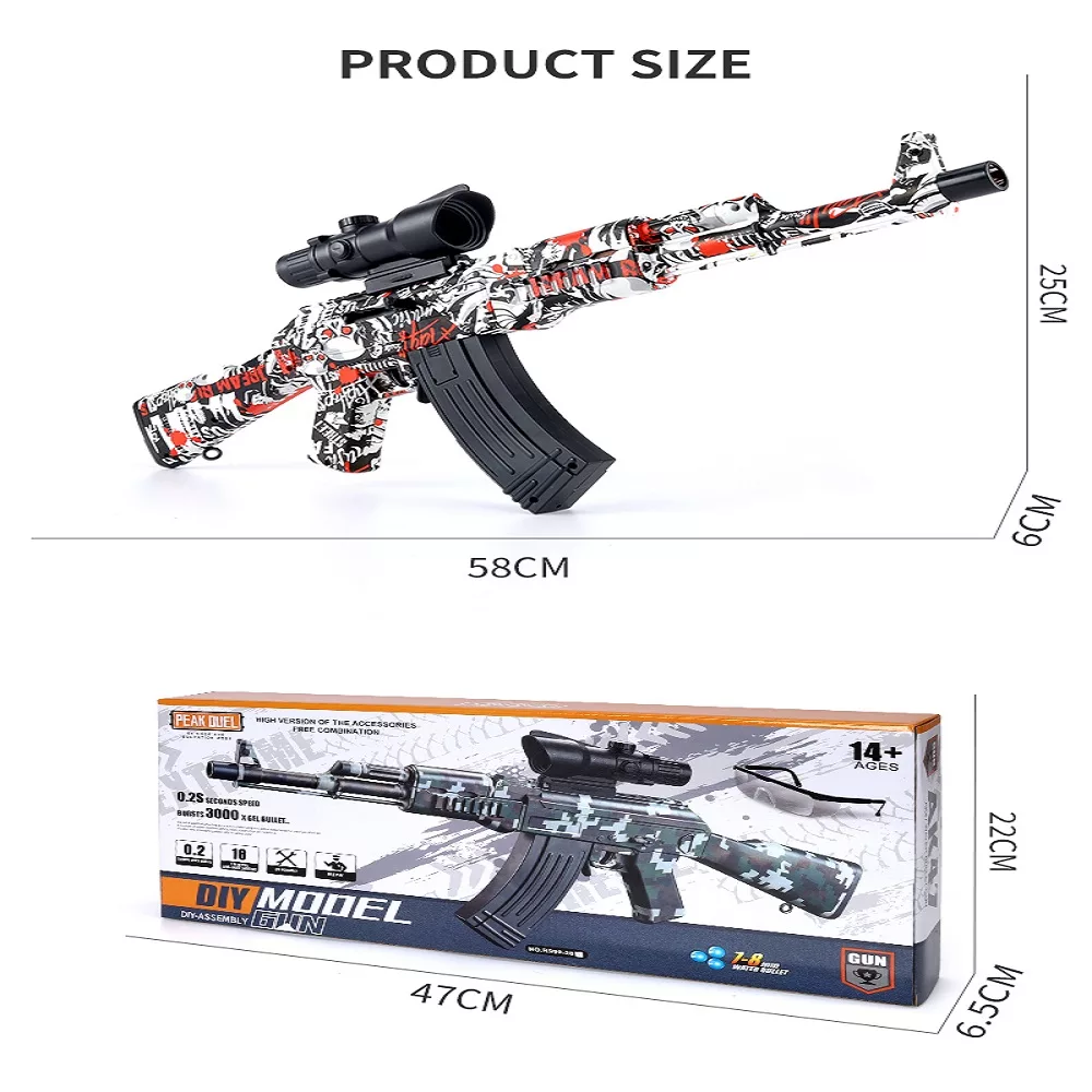 تفنگ بازی مدل کلاشینکف تیر ژله ای AK47