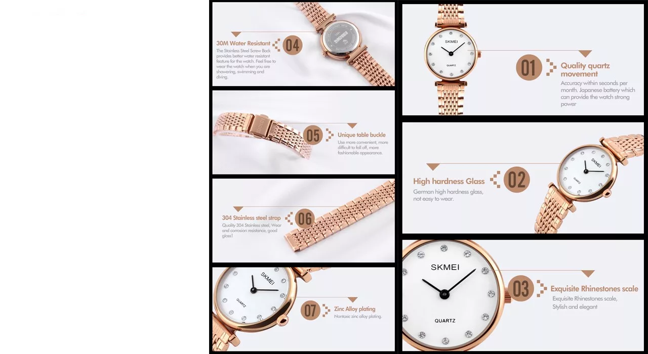 ساعت مچی عقربه ای زنانه اسکمی مدل1223 کد 02