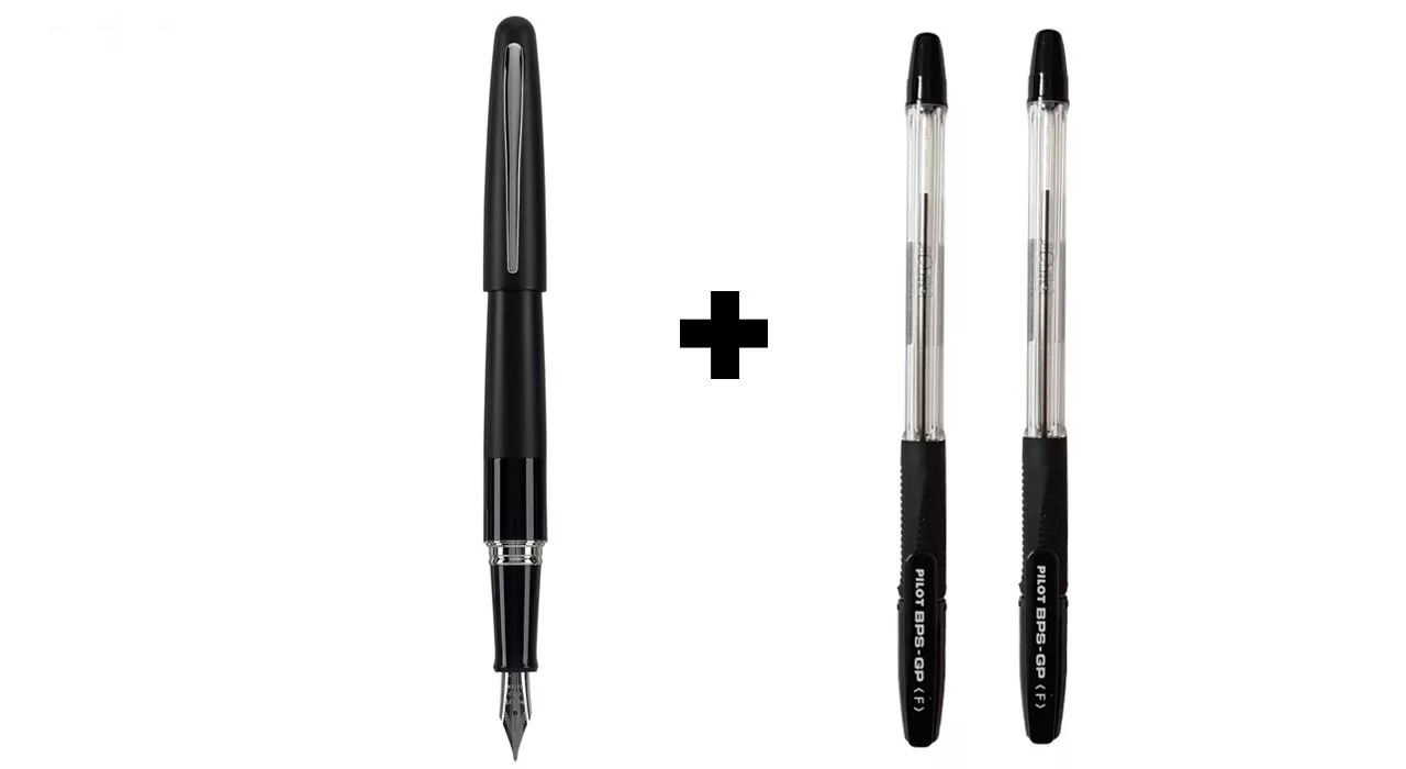 خودنویس پایلوت مدل MR با قطر نوشتاری M به همراه دو عدد خودکار پایلوت مدل BPS-G