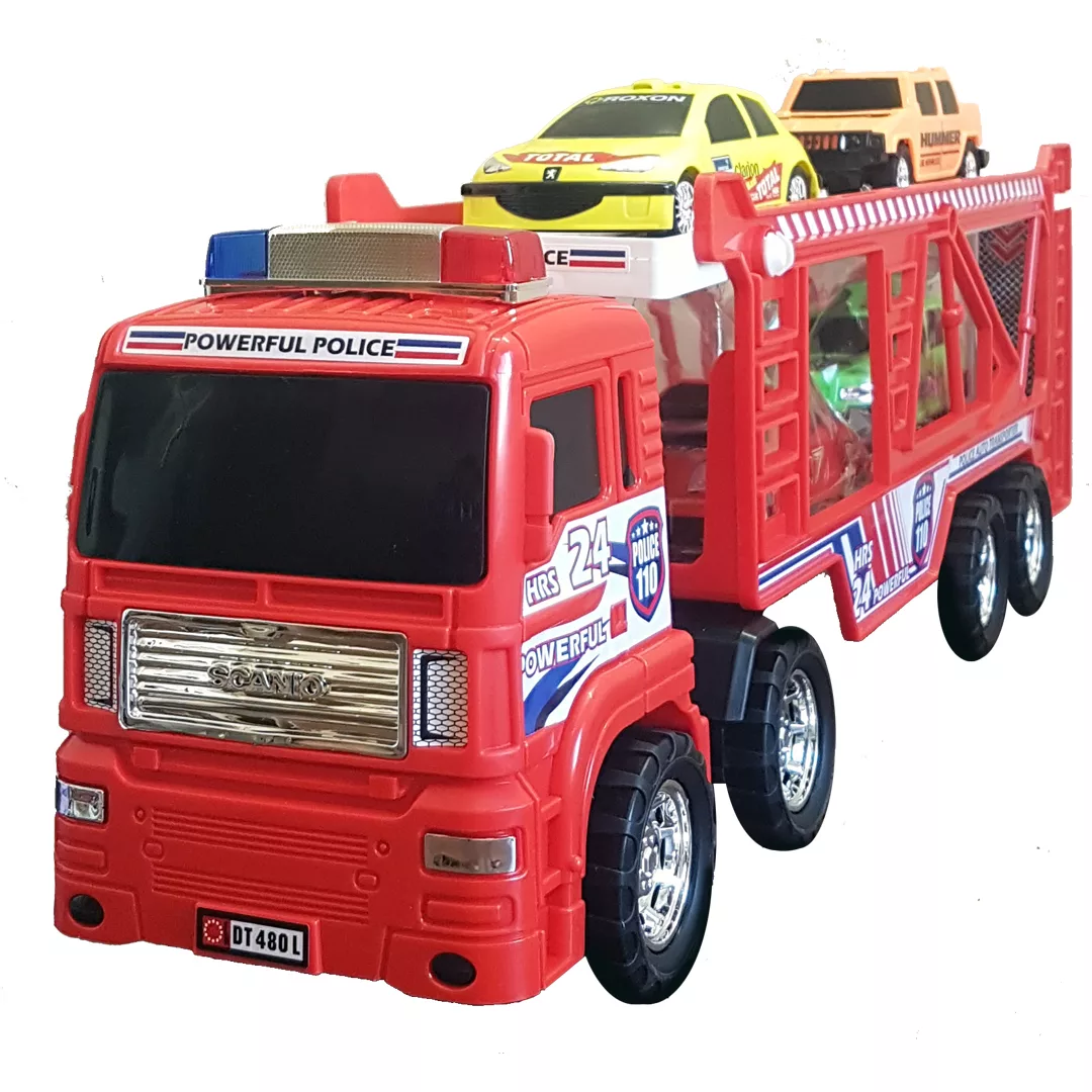 ماشین بازی مدل تریلی حمل خودرو مجموعه 5 عددی