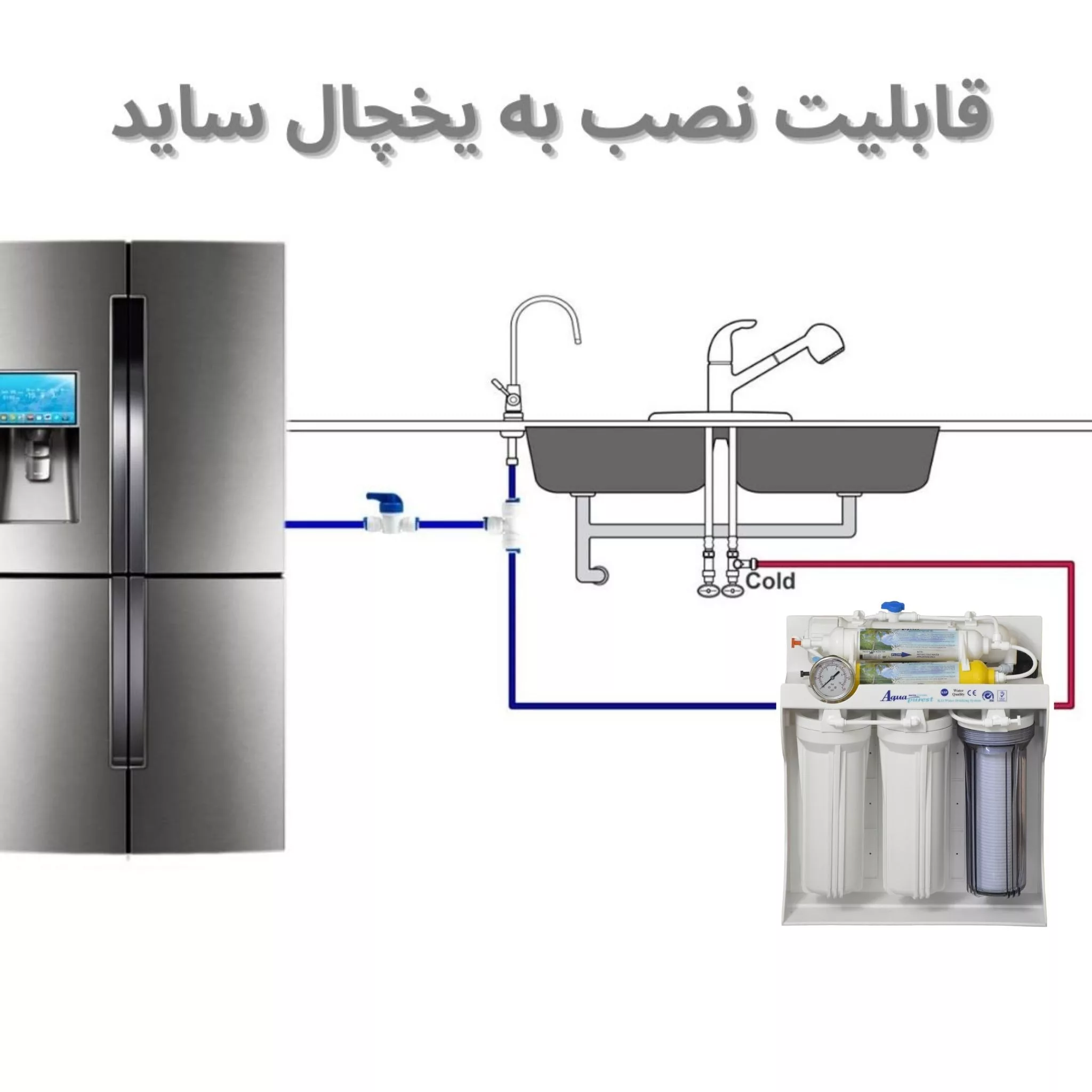 دستگاه تصفیه کننده آب آکوا پیورست مدل RO FB 6650 به همراه فیلتر تصفیه آب کد 01 بسته 6 عددی