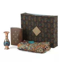 ست هدیه مدل مس و پرداز و ترمه و دیوان کد 008