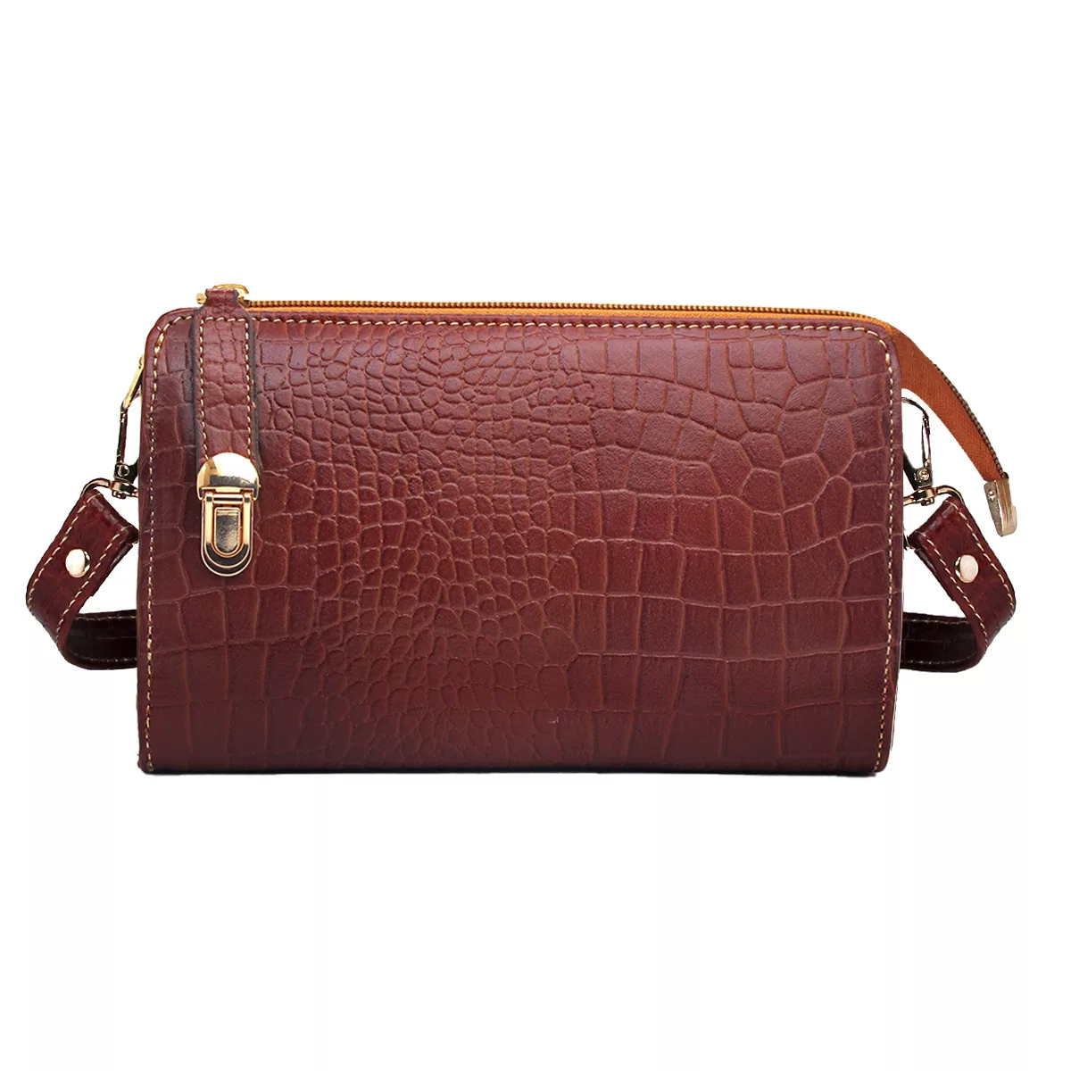 کیف رودوشی زنانه مدل چرم طبیعی کروکو