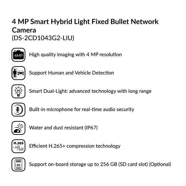 دوربین مداربسته تحت شبکه هایک ویژن مدل DS-2CD1043G2-LIU