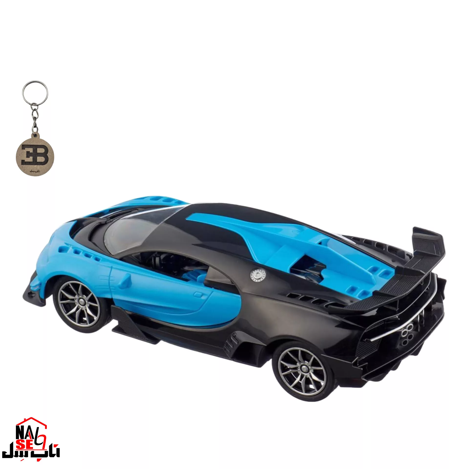 ماشین بازی کنترلی ناب سل مدل بوگاتی شارژی به همراه جاسوییچی