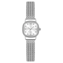 ساعت مچی عقربه ای زنانه مدل کوارتز مینیمال بند استیل طرح حصیری کد ۲