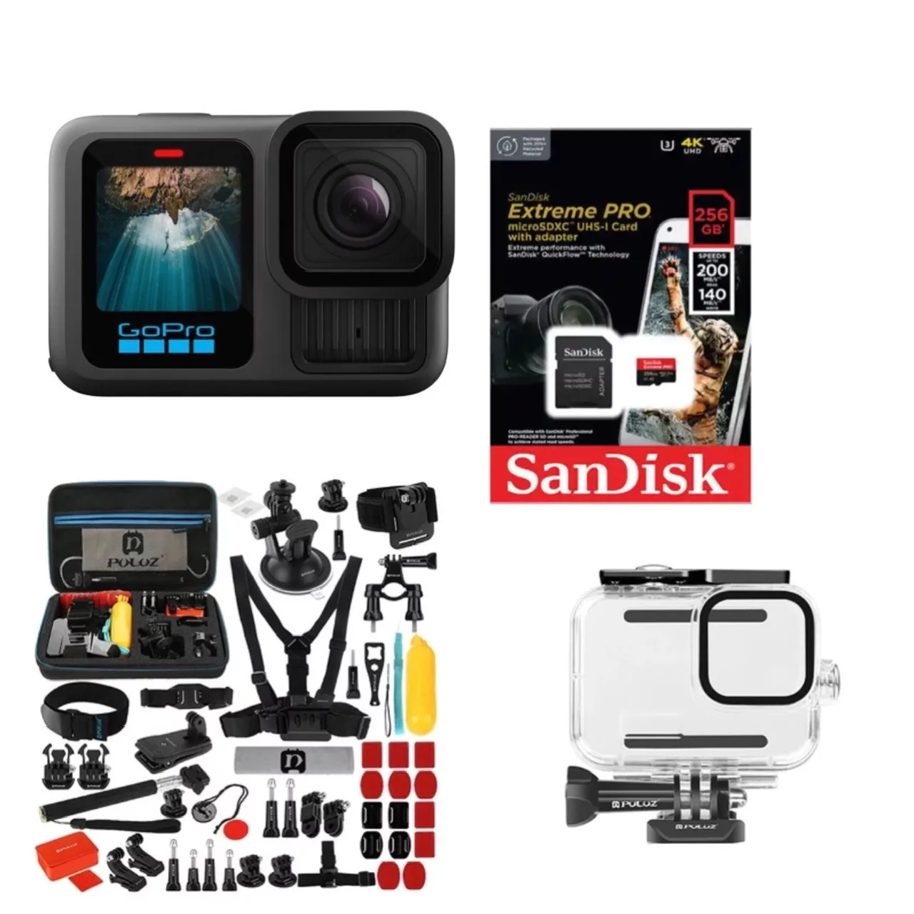 دوربین فیلم برداری ورزشی گوپرو مدل GO PRO HERO13  به همراه لوازم جانبی