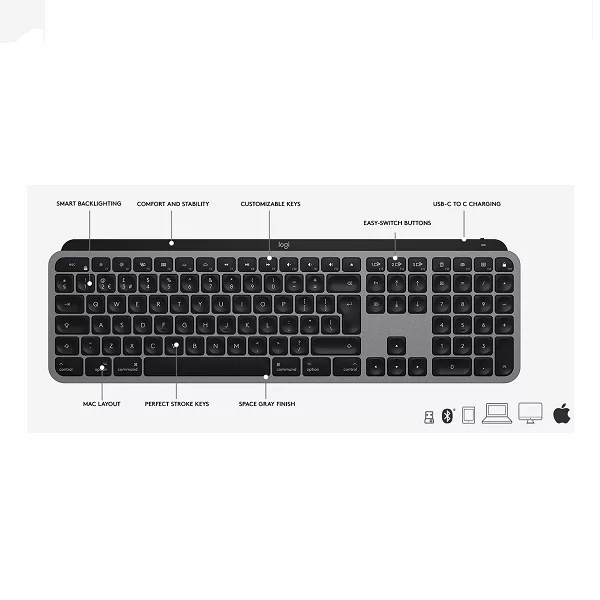 کیبورد لاجیتک مدل MX KEYS FOR MAC