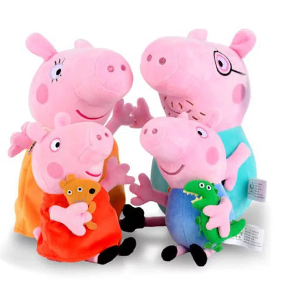 عروسک طرح پپاپیگ مدل Peppa Family ارتفاع 40 سانتی متر بسته 4 عددی