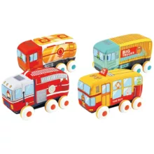 ماشین بازی هانگر مدل عقب کش پارچه‌ای بسته 4 عددی