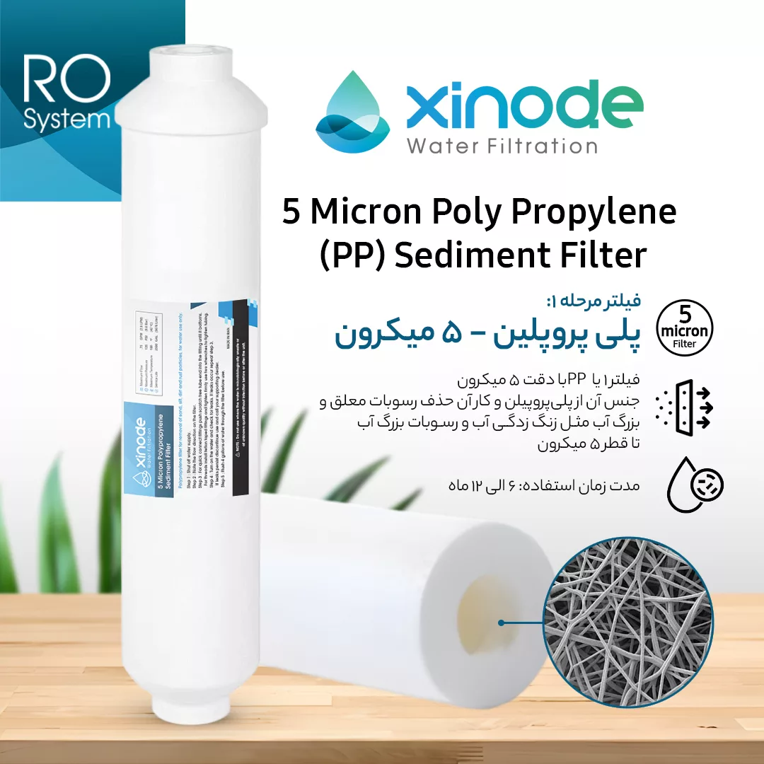 فیلتر دستگاه تصفیه آب زینود مدل کیسی RO-CXF106 مجموعه 6 عددی