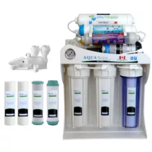 دستگاه تصفیه کننده آب آکوآ اسپرینگ مدل UF-SF4000 به همراه فیلتر مدل 02 مجموعه 4 عددی و کیت نشتی گیر