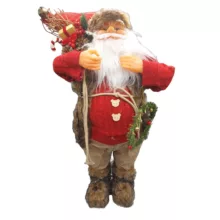 عروسک طرح بابانوئل کریسمس مدل کت خز دار ارتفاع 60 سانتی‌متر