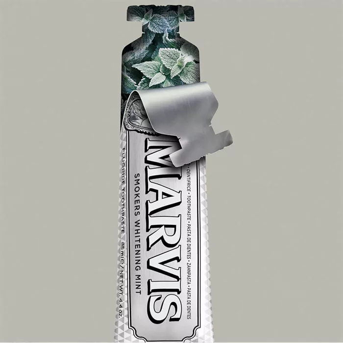 خمیر دندان مارویس مدل Smokers Whitening Mint حجم 85 میلی لیتر