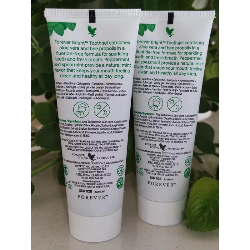 خمير دندان فوراور لیوینگ پروداکتس مدل آلوئه ورا و بره موم وزن 130 گرم مجموعه دو عددی