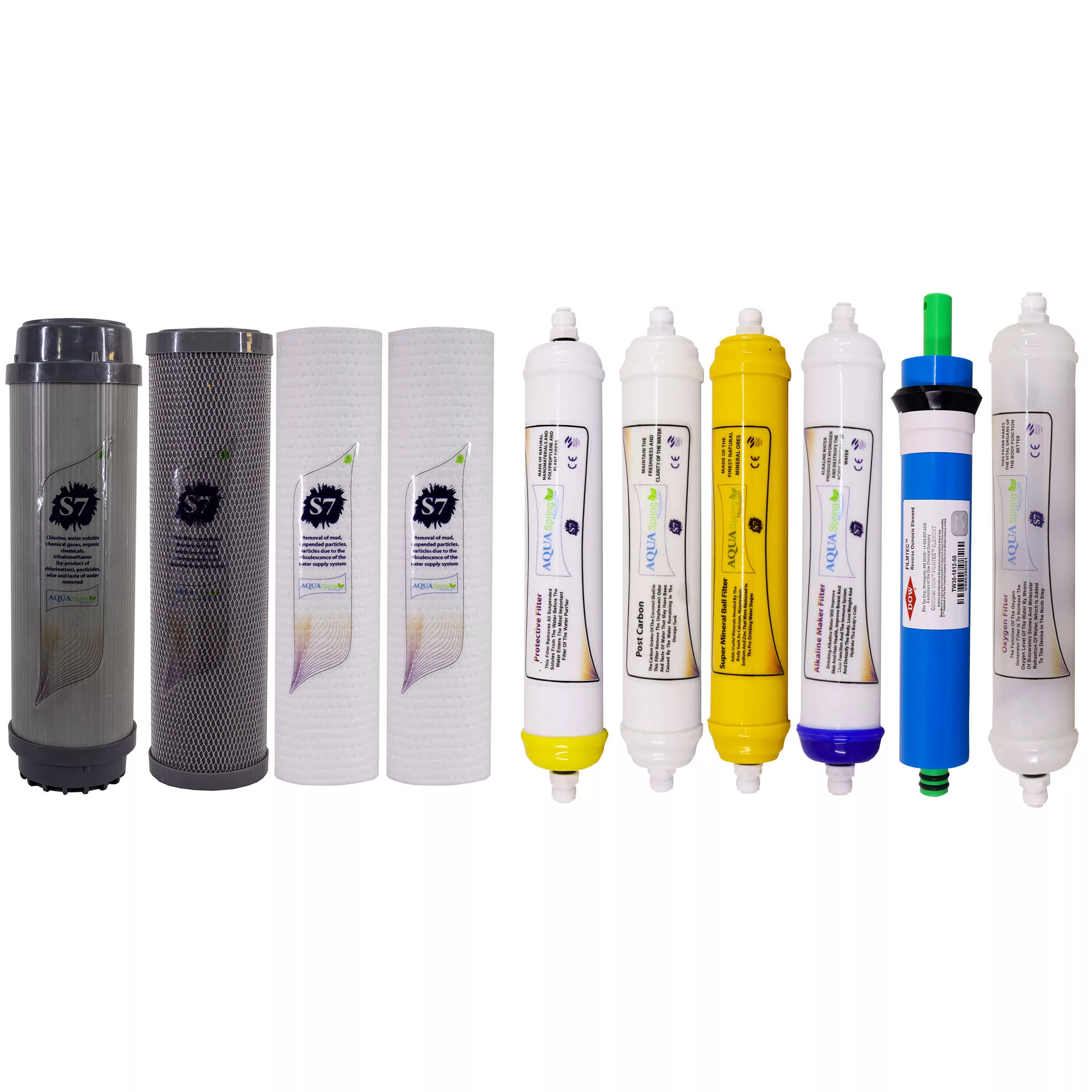 فیلتر دستگاه تصفیه آب آکوآ اسپرینگ مدل F-S7-H10M مجموعه 10 عددی
